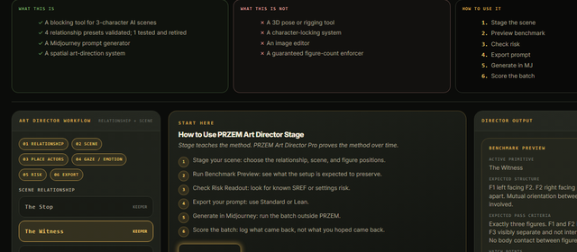 PRZEM Stage workflow steps and scene relationship presets
